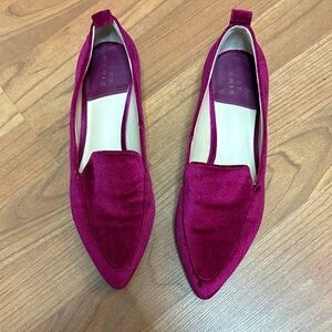 Alex Marie Fuchsia Velvet Loafers